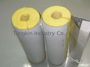 Glass Wool Aluminum Foil Faced Pipe Insulation Thermal Conductivity 80 kg/m3