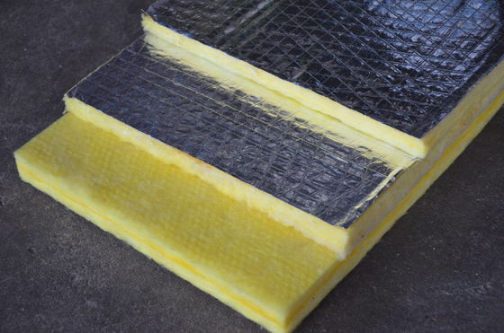 Fiber Glass Wool Board , Yellow Glasswool Mechanical Board Insulation