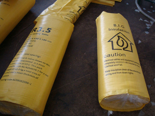 High Temperature Resistant Yellow Glasswool Insulation Batts R 3.5 / R 4.0